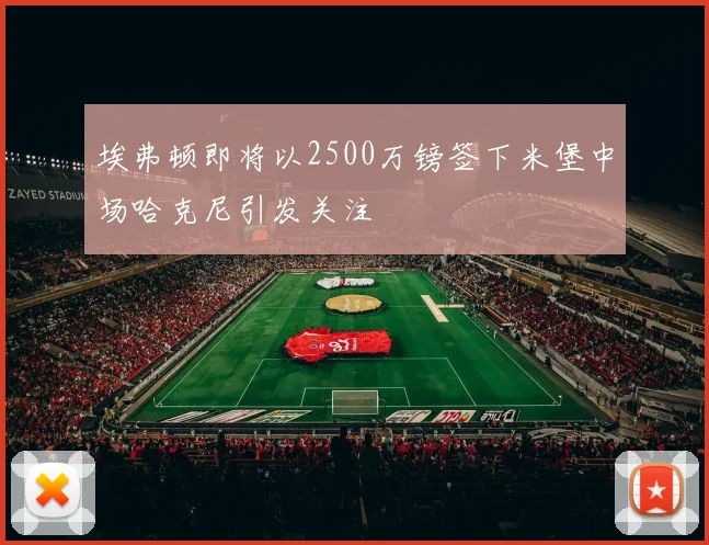 埃弗顿即将以2500万镑签下米堡中场哈克尼引发关注